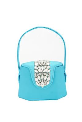 Elegant tourquoise crystal bucket bag 2