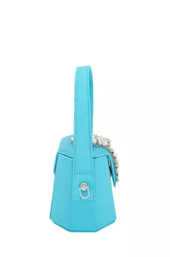 Elegant tourquoise crystal bucket bag