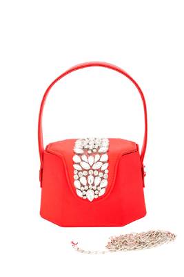 Elegant red crystal bucket bag 2