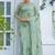 Light Green floral Embroidery Chiffon Saree