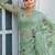 Light Green floral Embroidery Chiffon Saree