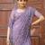 Lavender floral embroidered chiffon saree