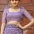 Lavender floral embroidered chiffon saree