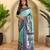 SkyBlue Kalamkari Digital Print Viscose Saree