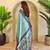 SkyBlue Kalamkari Digital Print Viscose Saree