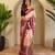 Peach Kalamkari Digital Print Viscose Saree