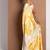Yellow crepe digital printed saree with blouse
