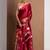 Red crepe digital printed saree with blouse