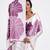 Purple crepe digital printed saree with blouse
