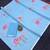Blue plain linen digital printed with blouse