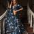 Blue Ethnic Motifs Digital Print Lehenga With Unstitched Blouse And Organza Dupatta