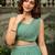 Sage Green Georgette Embellished Tiered Lehenga Choli Set