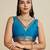 blue kanjivaram silk blend two-tone zari weaving saree