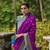 Dark Plum Kanjivaram silk blend Two-Tone Zari Weaving Saree 
