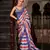 Blue muslin leheriya printed cotton saree
