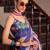 Blue muslin leheriya printed cotton saree