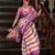 Violet muslin leheriya printed cotton saree