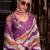 Violet muslin leheriya printed cotton saree