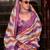 Violet muslin leheriya printed cotton saree
