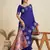 Violet Paithani silk blend Zari Weaving Saree 