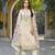 Women off white silk blend solid embroidered straight kurta trousers with dupatta