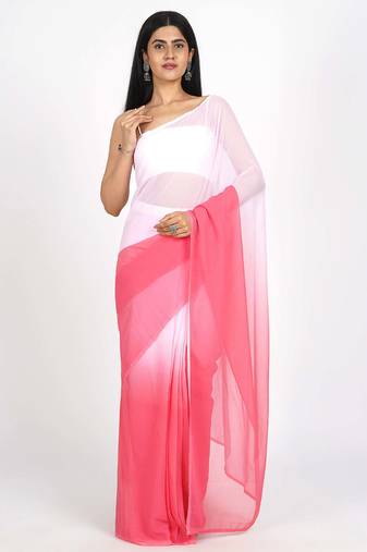 gajari georgette shading print ready to wear saree