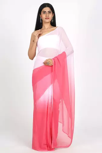 gajari georgette shading print ready to wear saree