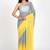 yellow georgette shading print ready to wear saree