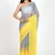 ready to wear yellow georgette shading print saree