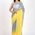 yellow georgette shading print ready to wear saree