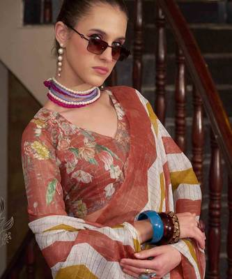 Maslin leheriya print cotton saree with multicolored cotton tussle at pallu for women in wear for traditional or party 3