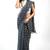 Grey Kota chex fabric leheriya print saree