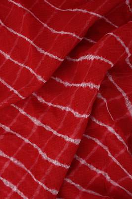 Red Kota chex fabric leheriya print saree 5