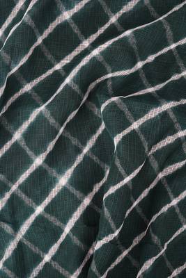 green Kota chex fabric leheriya print saree 4