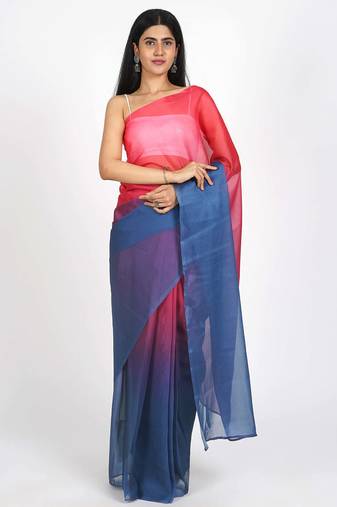 gajari organza shading print ready to wear saree