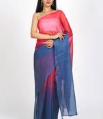 ready to wear gajari organza shading print saree