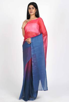 ready to wear gajari organza shading print saree 2