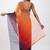 orange Organza dual color shading print saree