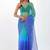Sea green Organza dual color shading print saree