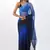 Blue and black Organza shading print saree