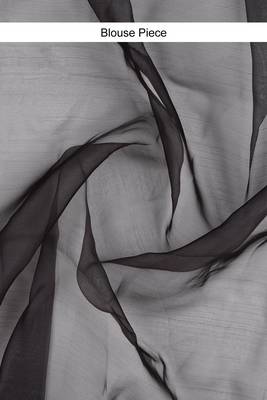 orange and black Organza shading print saree 5