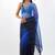 Blue and black Organza shading print saree