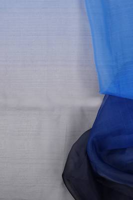 Blue and black Organza shading print saree 4