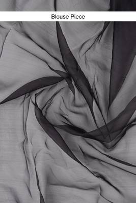 Blue and black Organza shading print saree 5