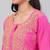 Hand embroidered pink cotton lucknowi chikankari straight kurta