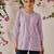 Hand embroidered lavender cotton lucknowi chikankari short kurti