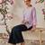 Hand embroidered lavender cotton lucknowi chikankari short kurti