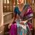 Purple Banarasi silk blend Contrast Copper Zari Weaving Saree 