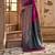 Purple Banarasi silk blend Contrast Copper Zari Weaving Saree 
