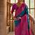Teal Banarasi silk blend Contrast Copper Zari Weaving Saree 